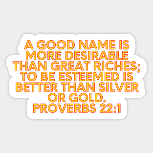 Bible Verse Proverbs 22:1 Sticker